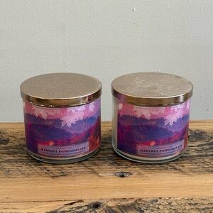 Bath & Body Works Harvest Pomegranate 3-Wick Candles lot of 2
